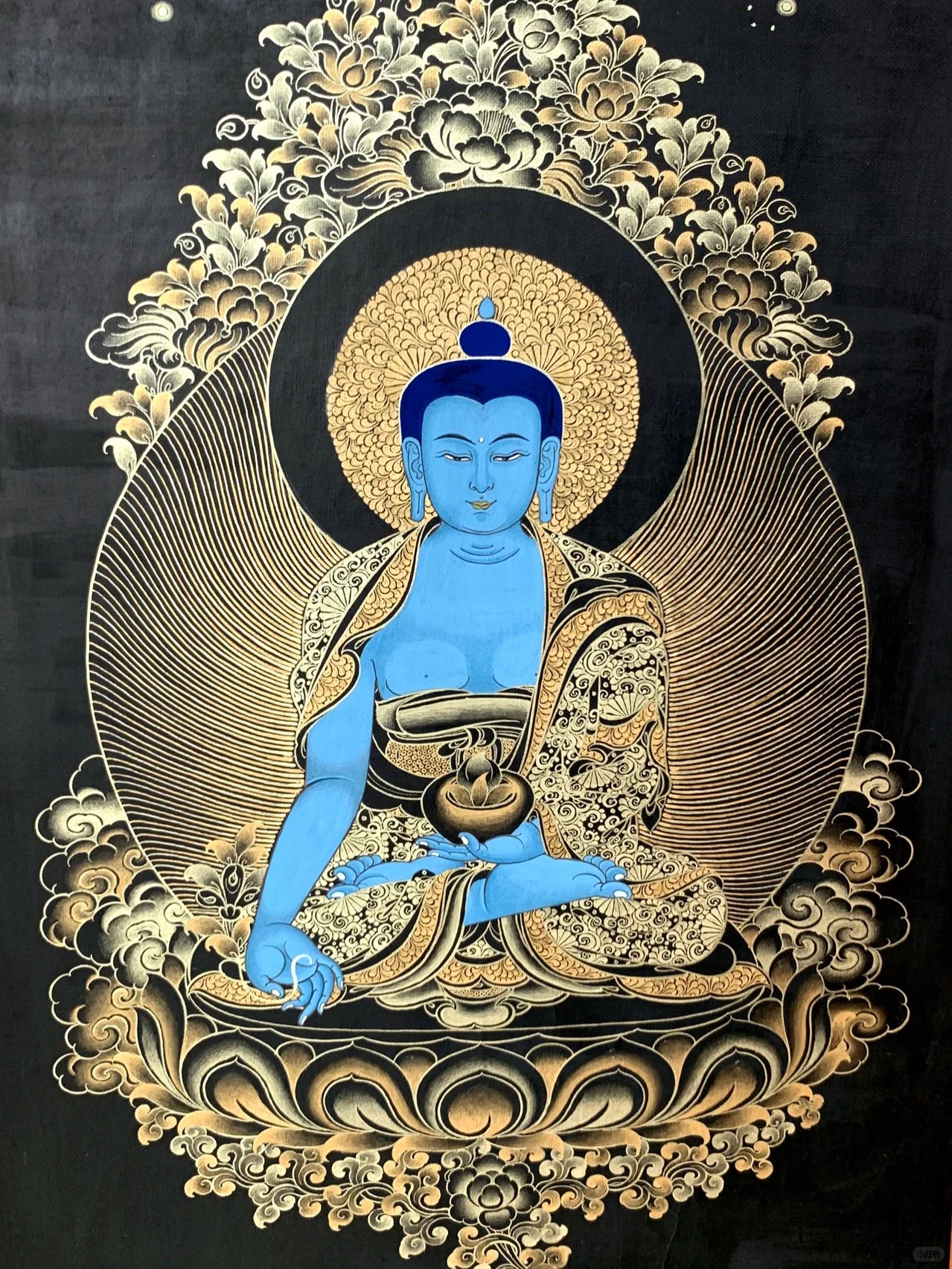 唐卡图，南无药师琉璃光如来3