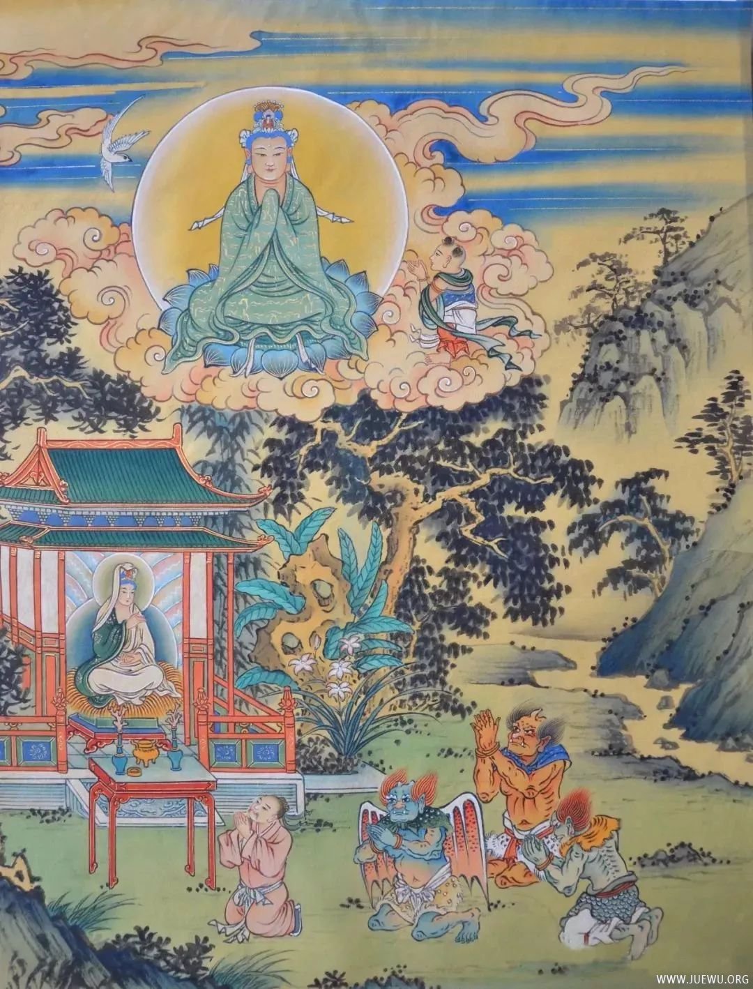 观音菩萨救苦拔难彩绘图